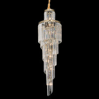 Thumbnail for Chanel-S Gold and Crystal 400mm x 1300mm Spiral Chandelier