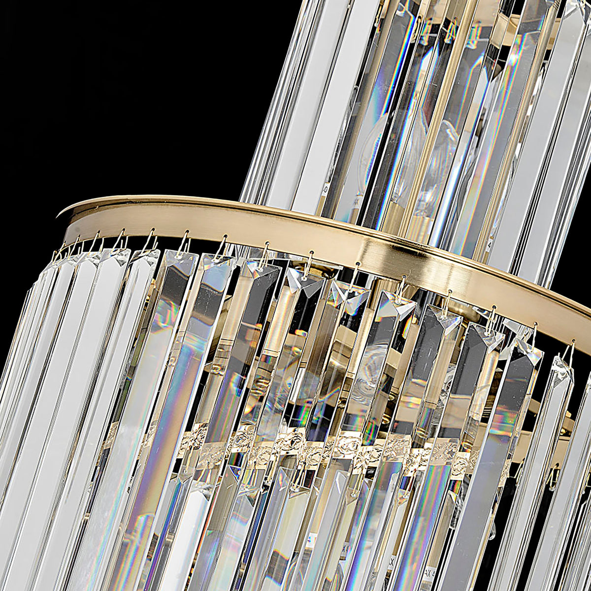 Chanel-S Gold and Crystal 400mm x 1300mm Spiral Chandelier