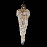 Thumbnail for Chanel-L Gold and Crystal 700mm x 2000mm Spiral Chandelier
