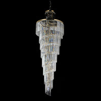 Thumbnail for Chanel-L Gold and Crystal 700mm x 2000mm Spiral Chandelier