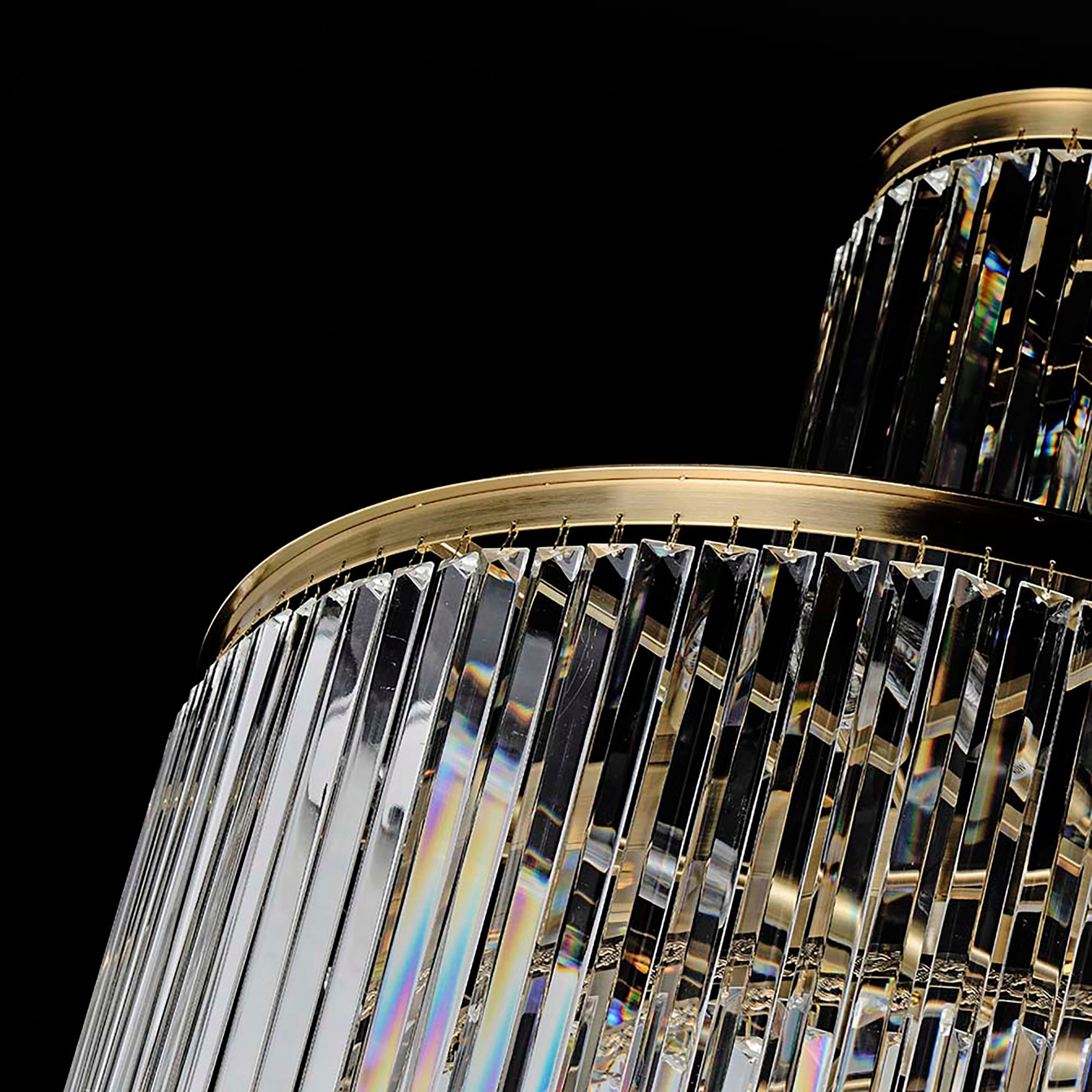 Chanel-L Gold and Crystal 700mm x 2000mm Spiral Chandelier