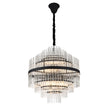 Chloe Black and Clear Glass 13Lt 600mm Pendant Light