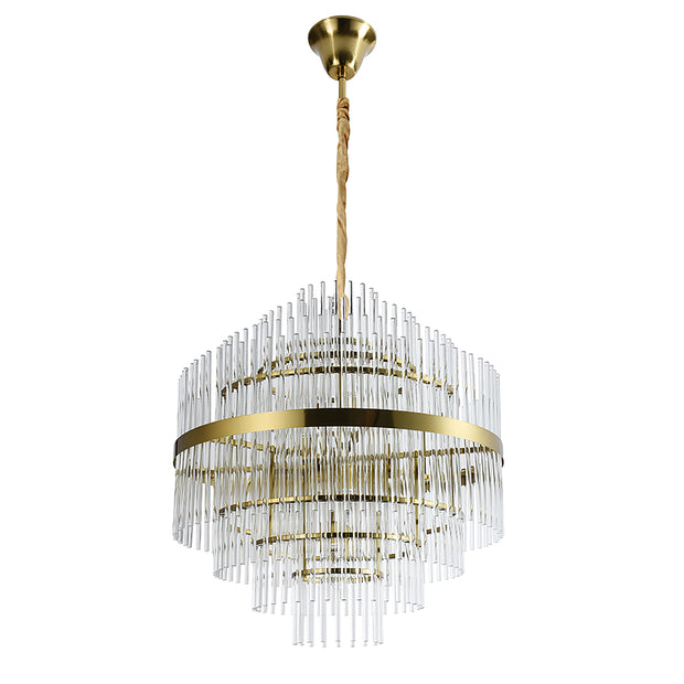 Chloe Gold and Clear Glass 13Lt 600mm Pendant Light