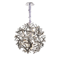 Thumbnail for Brazza Black/Chrome and Smoke Crystal 650mm Pendant Light