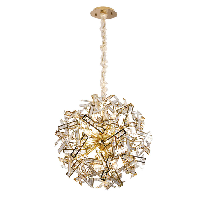 Brazza Gold and Clear Crystal 650mm Pendant Light