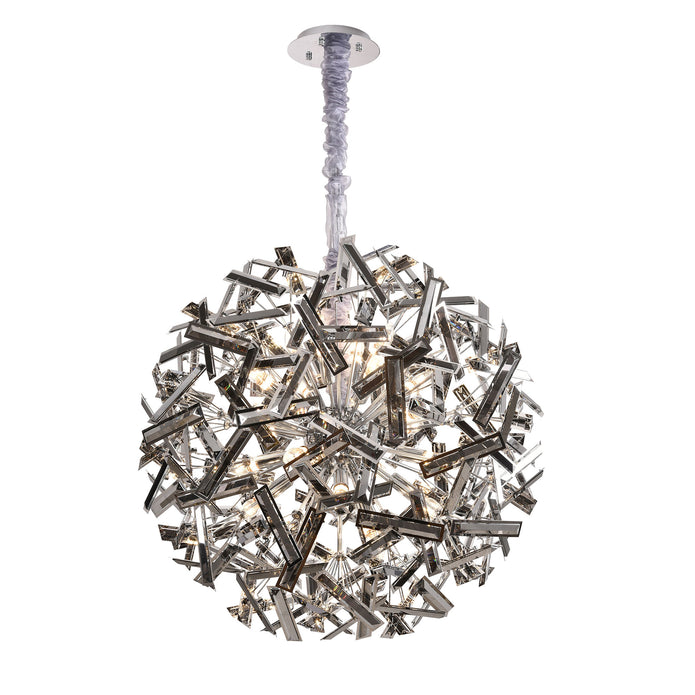 Brazza Black/Chrome and Smoke Crystal 800mm Pendant Light