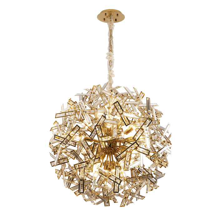 Brazza Gold and Clear Crystal 800mm Pendant Light