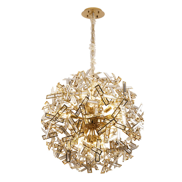 Brazza Gold and Clear Crystal 1000mm Pendant Light