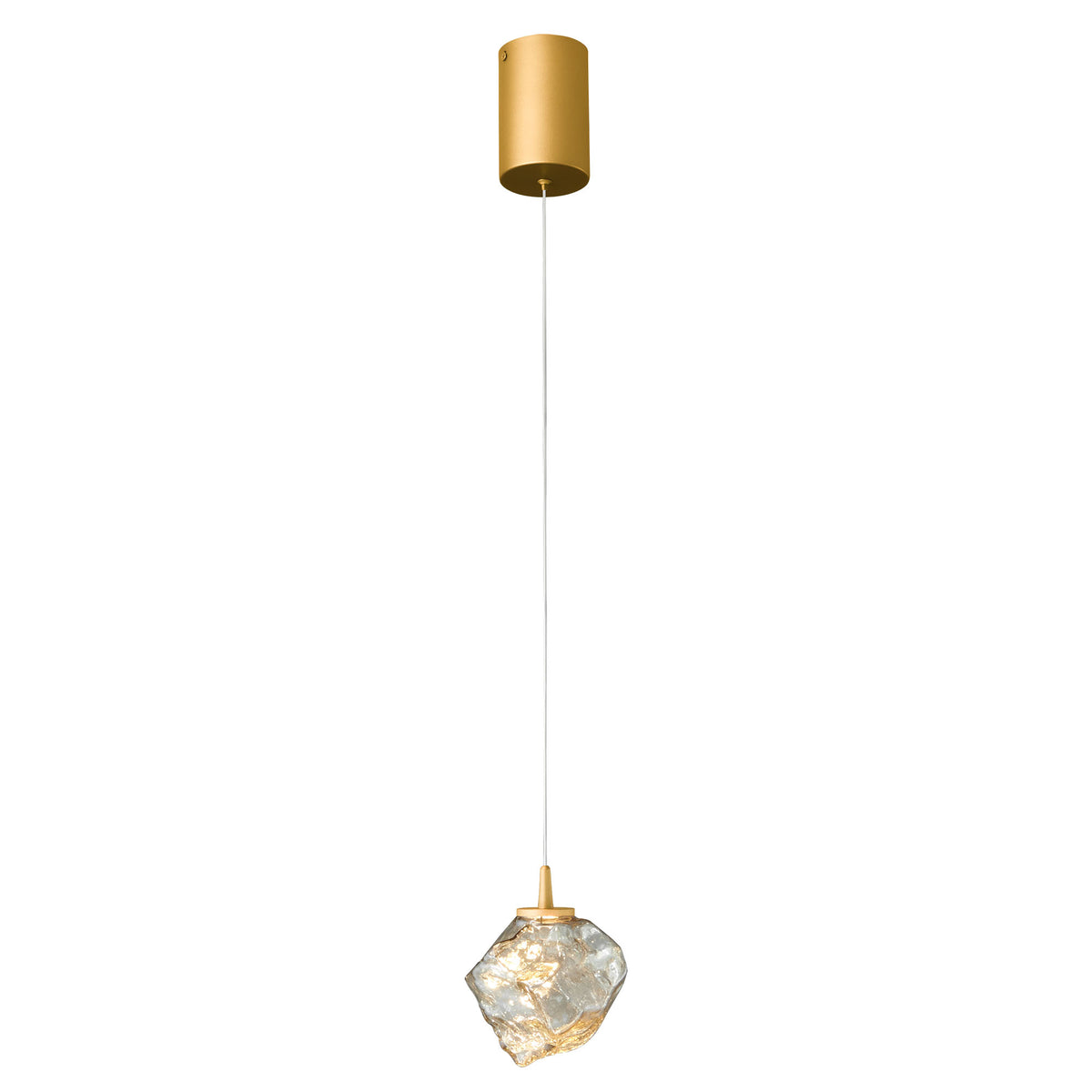 Gem Gold and Clear Glass 1 Light 3000K LED Pendant Light