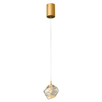 Thumbnail for Gem Gold and Clear Glass 1 Light 3000K LED Pendant Light