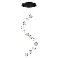Thumbnail for Arago Black 12 Light CCT Round Disc LED Pendant