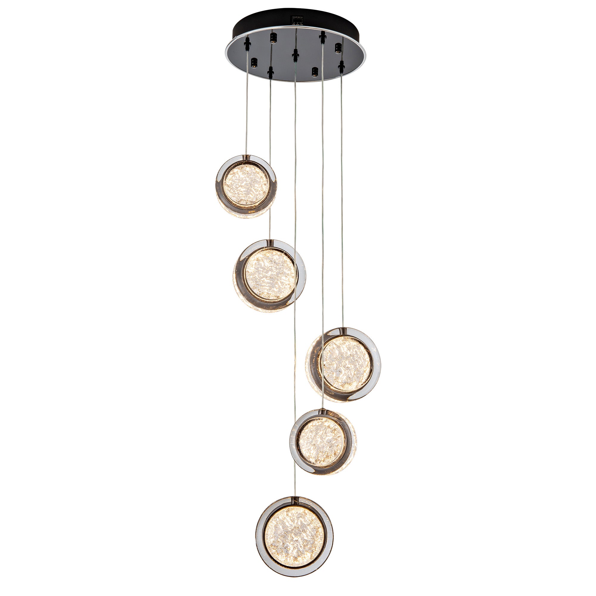 Yoyo Gun Metal 5 Light 50W CCT LED Pendant Light