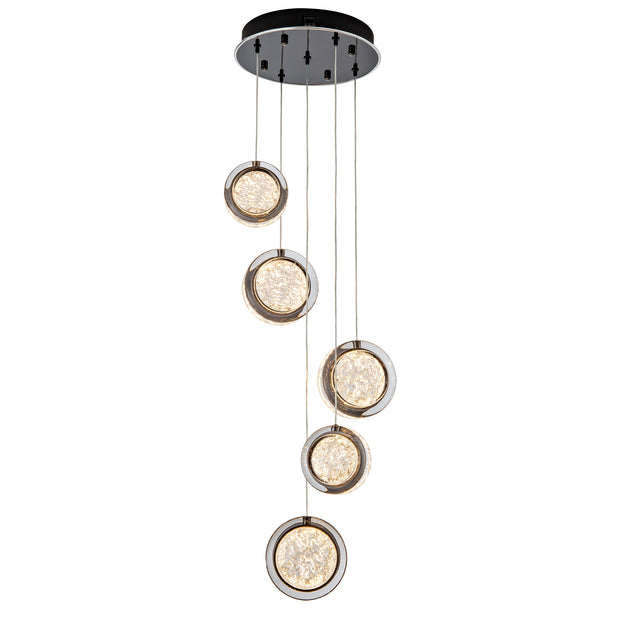 Yoyo Gun Metal 5 Light 50W CCT LED Pendant Light