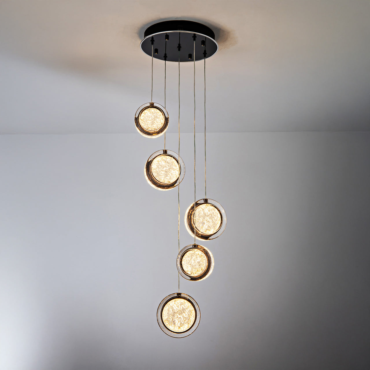 Yoyo Gun Metal 5 Light 50W CCT LED Pendant Light
