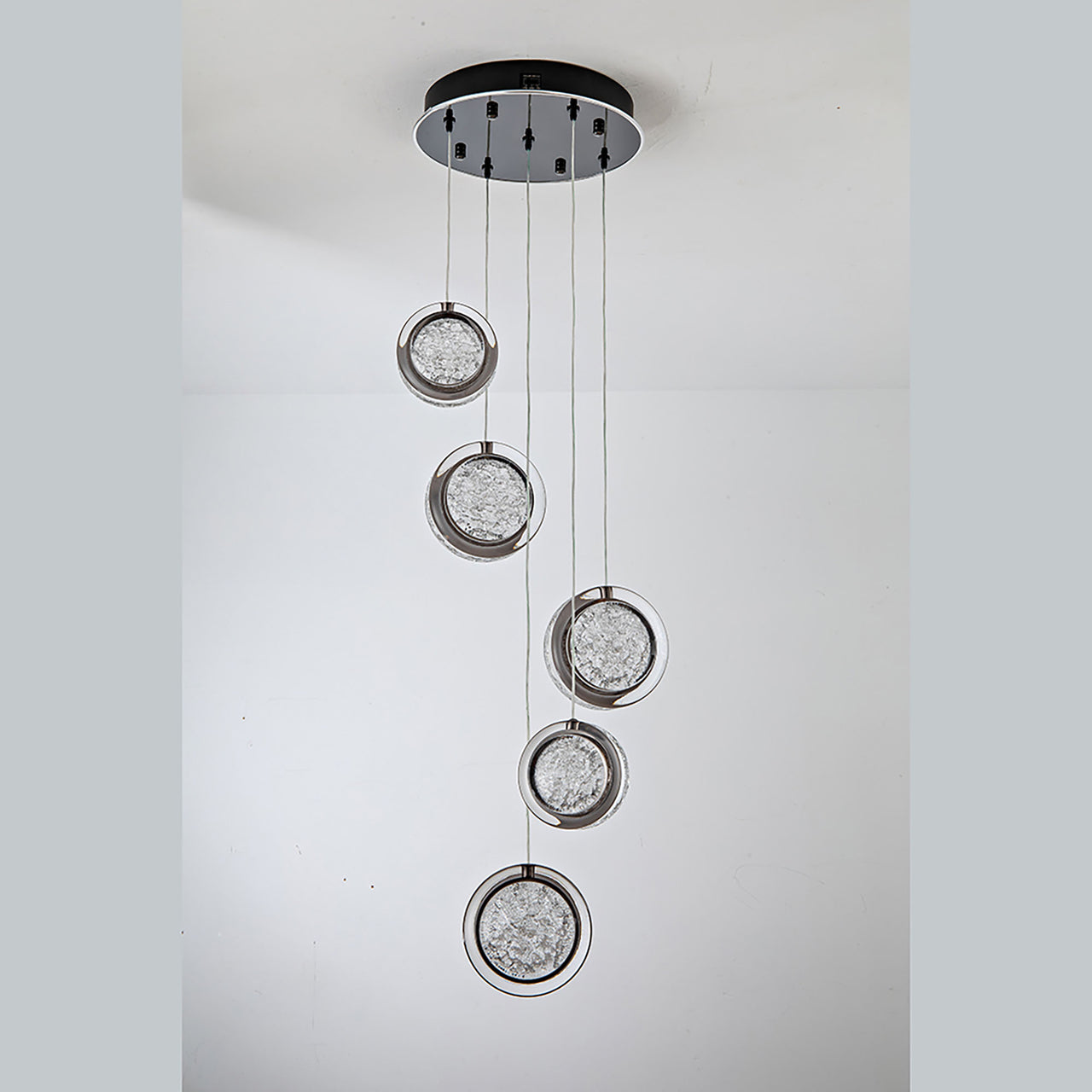 Yoyo Gun Metal 5 Light 50W CCT LED Pendant Light