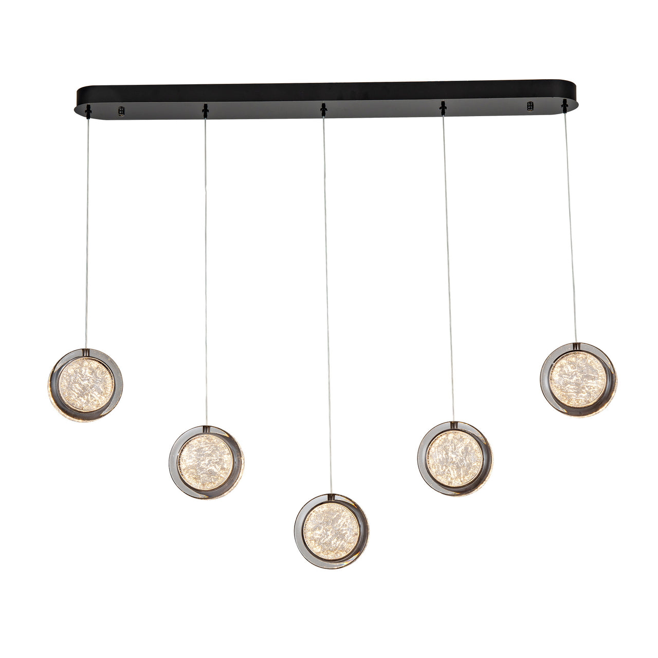 Yoyo Gun Metal 5 Light 50W CCT LED Bar Pendant Light