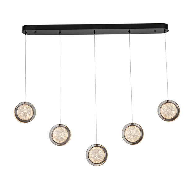 Yoyo Gun Metal 5 Light 50W CCT LED Bar Pendant Light