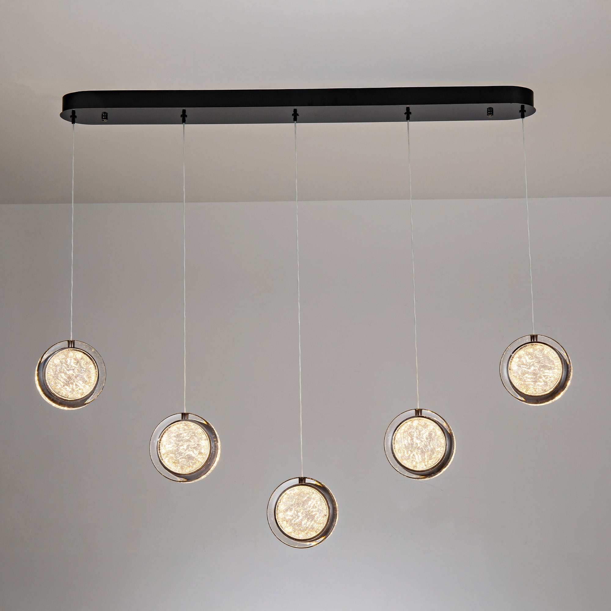 Yoyo Gun Metal 5 Light 50W CCT LED Bar Pendant Light