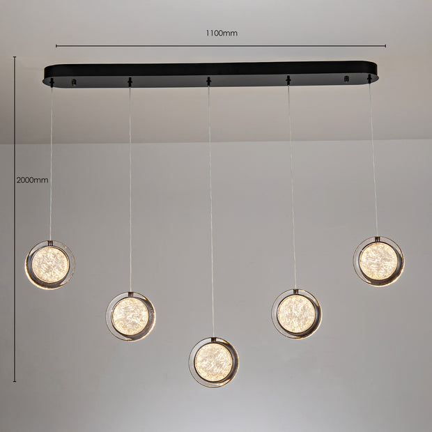 Yoyo Gun Metal 5 Light 50W CCT LED Bar Pendant Light