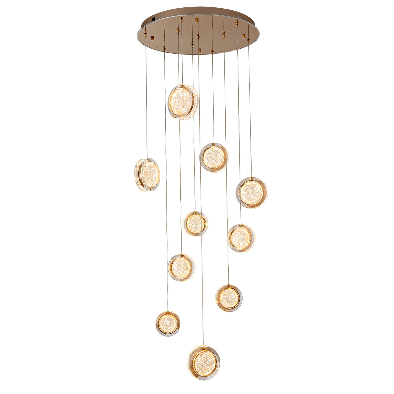 Yoyo Gold 10 Light 90W CCT LED Pendant Light