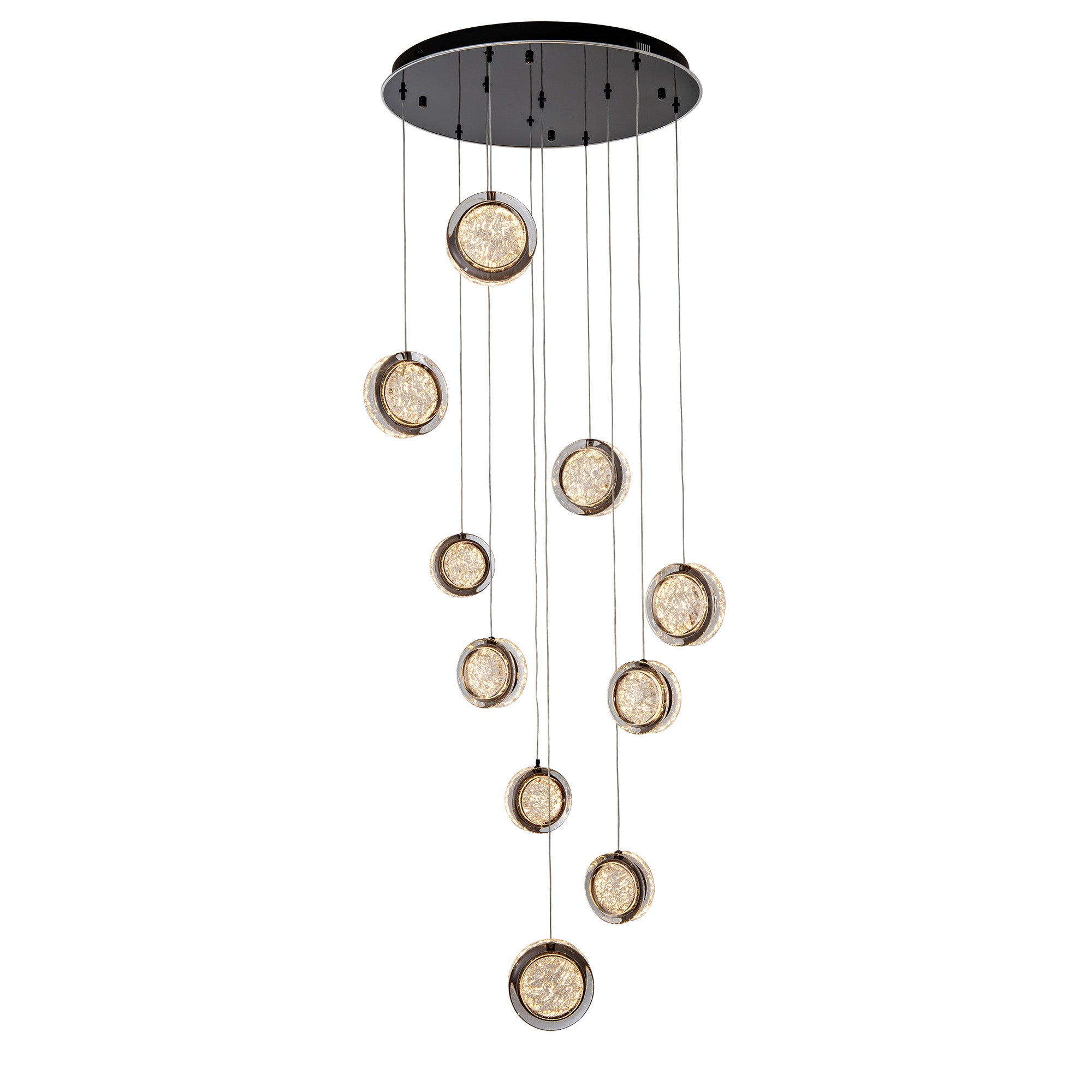 Yoyo Gun Metal 10 Light 90W CCT LED Pendant Light