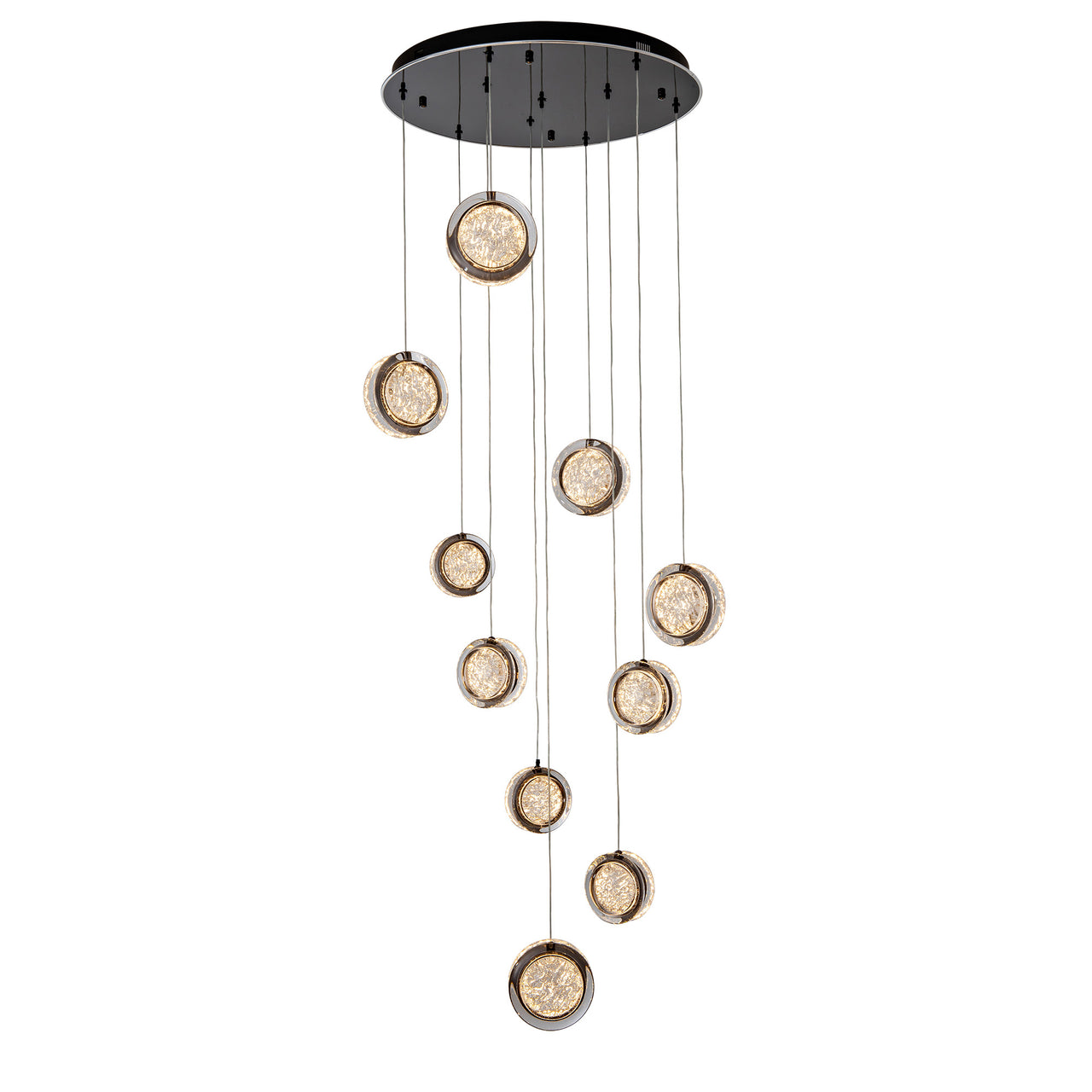 Yoyo Gun Metal 10 Light 90W CCT LED Pendant Light