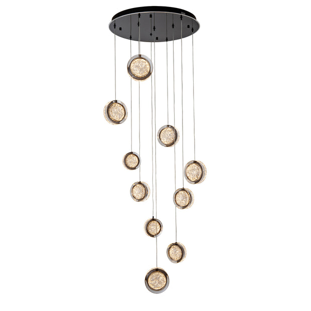 Yoyo Gun Metal 10 Light 90W CCT LED Pendant Light