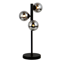 Thumbnail for Midday Black with Smoke Glass 3 Light Table Lamp