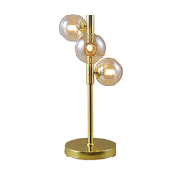 Thumbnail for Midday Gold with Amber Glass 3 Light Table Lamp