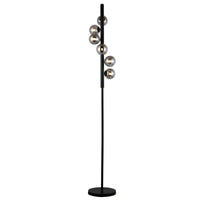 Thumbnail for Midday Black with Smoke Glass 6 Light Floor Lamp