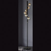 Thumbnail for Midday Black with Smoke Glass 6 Light Floor Lamp