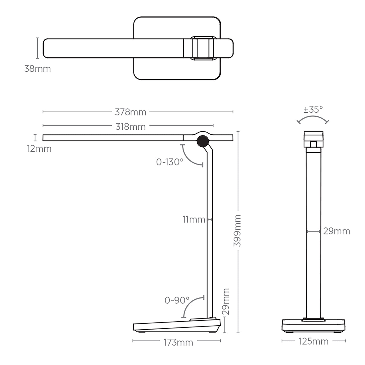 Bruce Black 10w CCT Dimmable LED Desk Lamp