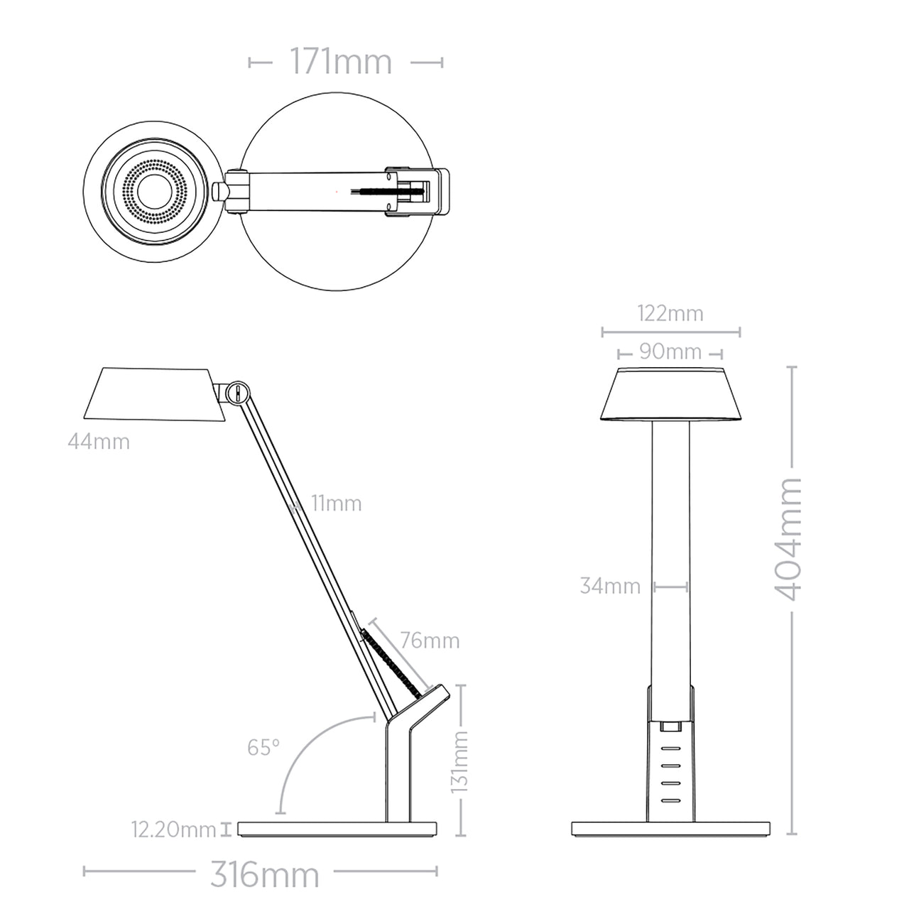 Hilda Black Nickel 8w CCT with USB LED Desk Lamp