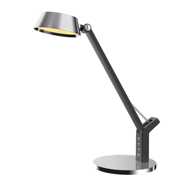 Hilda Silver-White 8w CCT with USB LED Desk Lamp