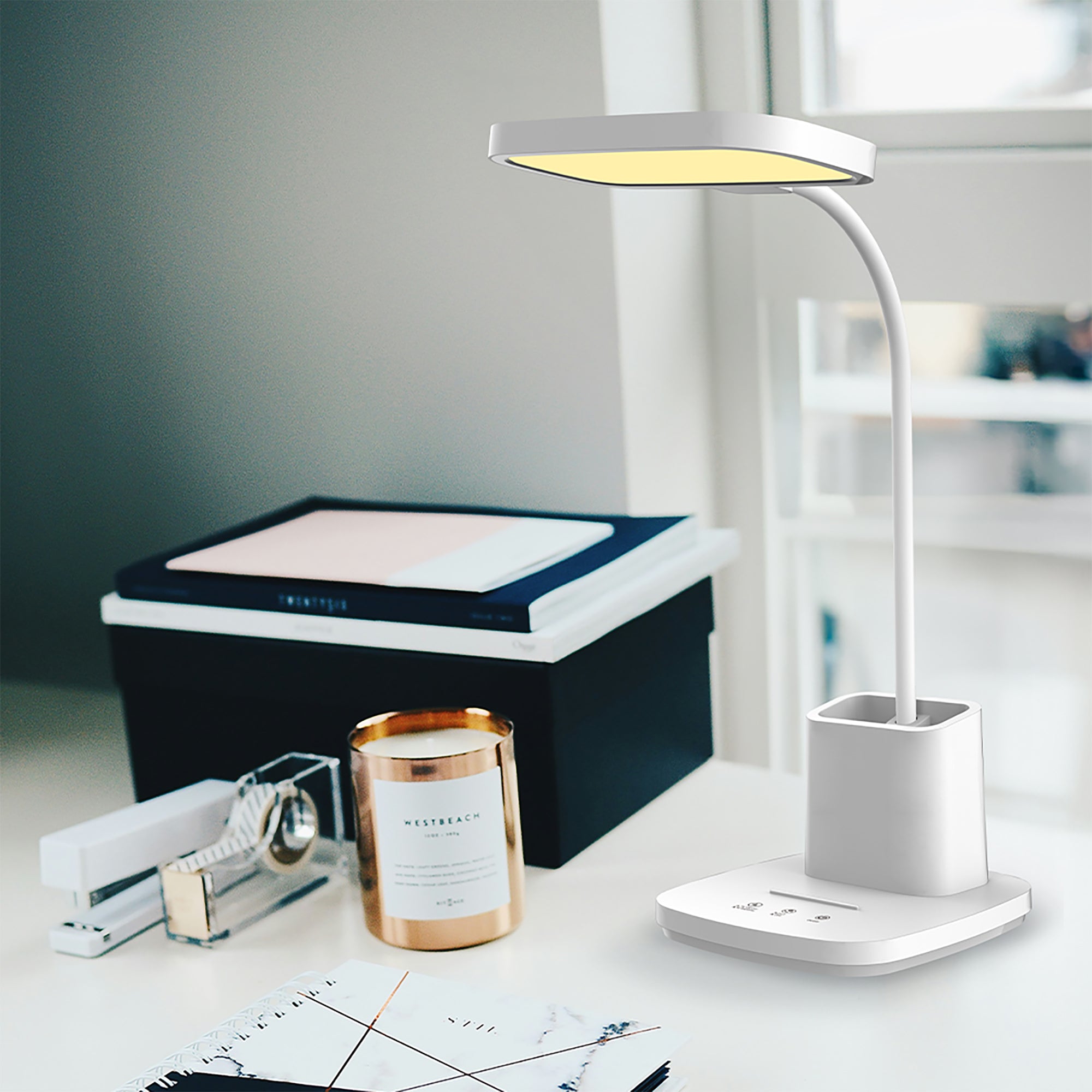 Penchi White 10w CCT Rechargeable LED Desk Lamp