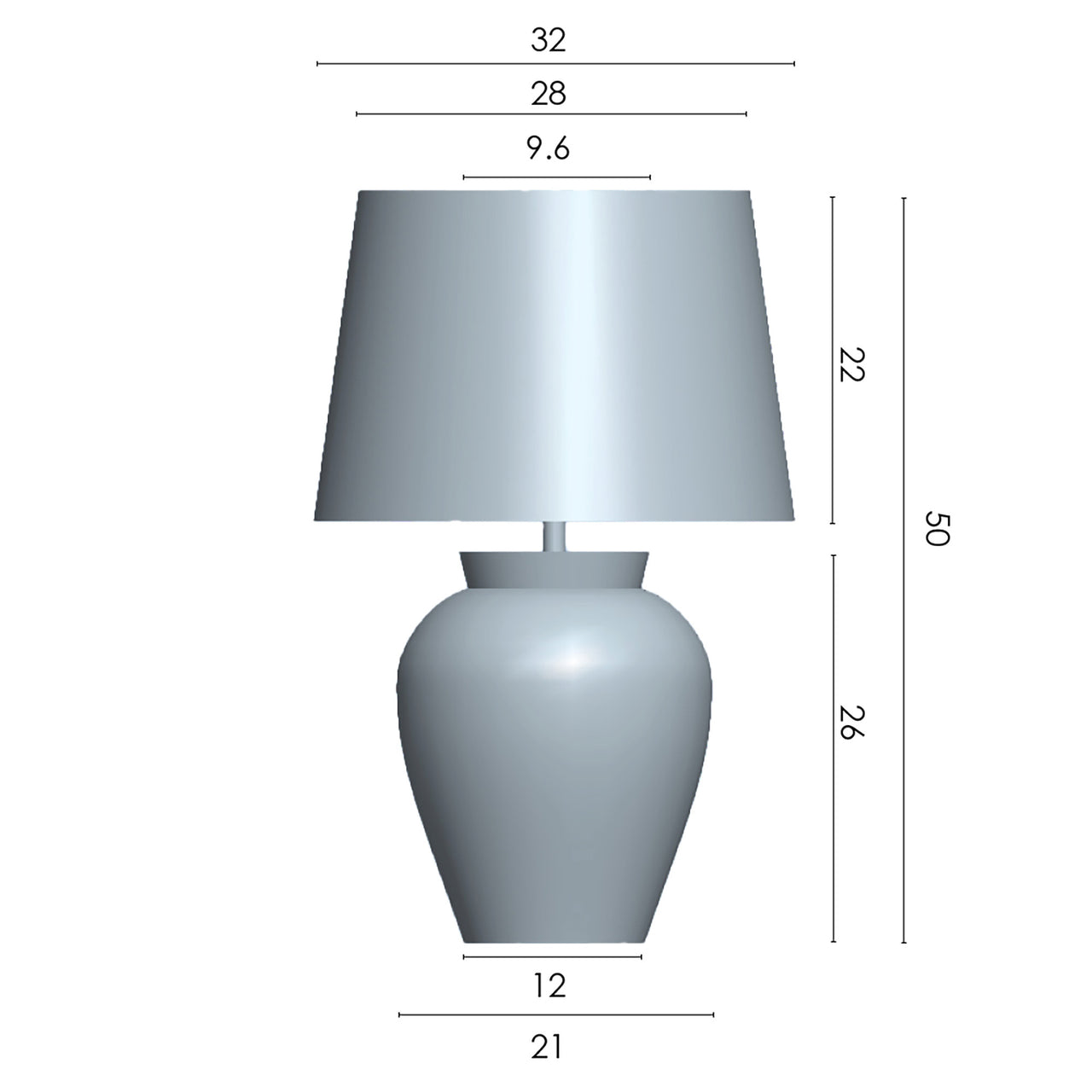 Kash Grey Table Lamp
