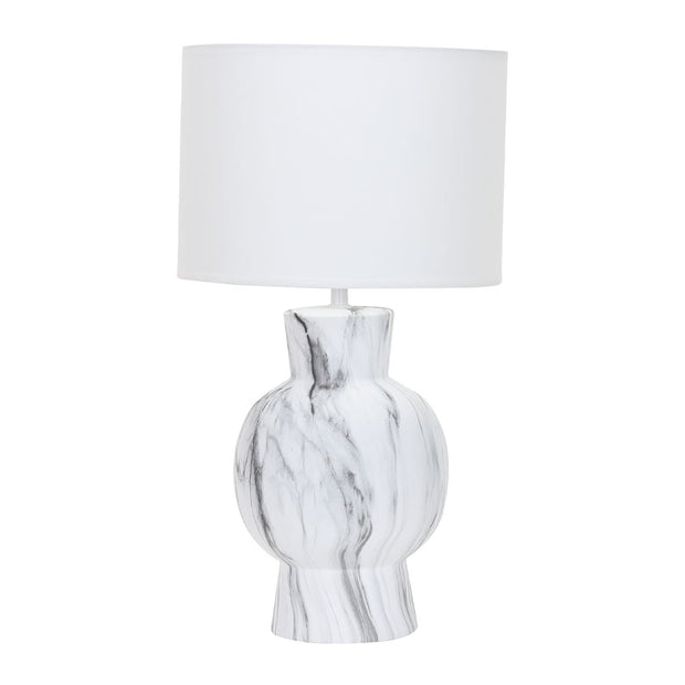 Karina Light Stone with White Shade Table Lamp