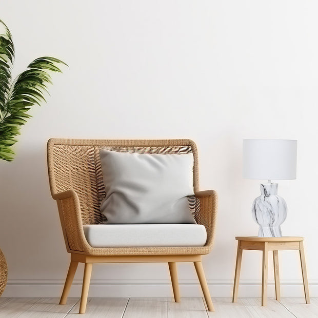 Karina Light Stone with White Shade Table Lamp