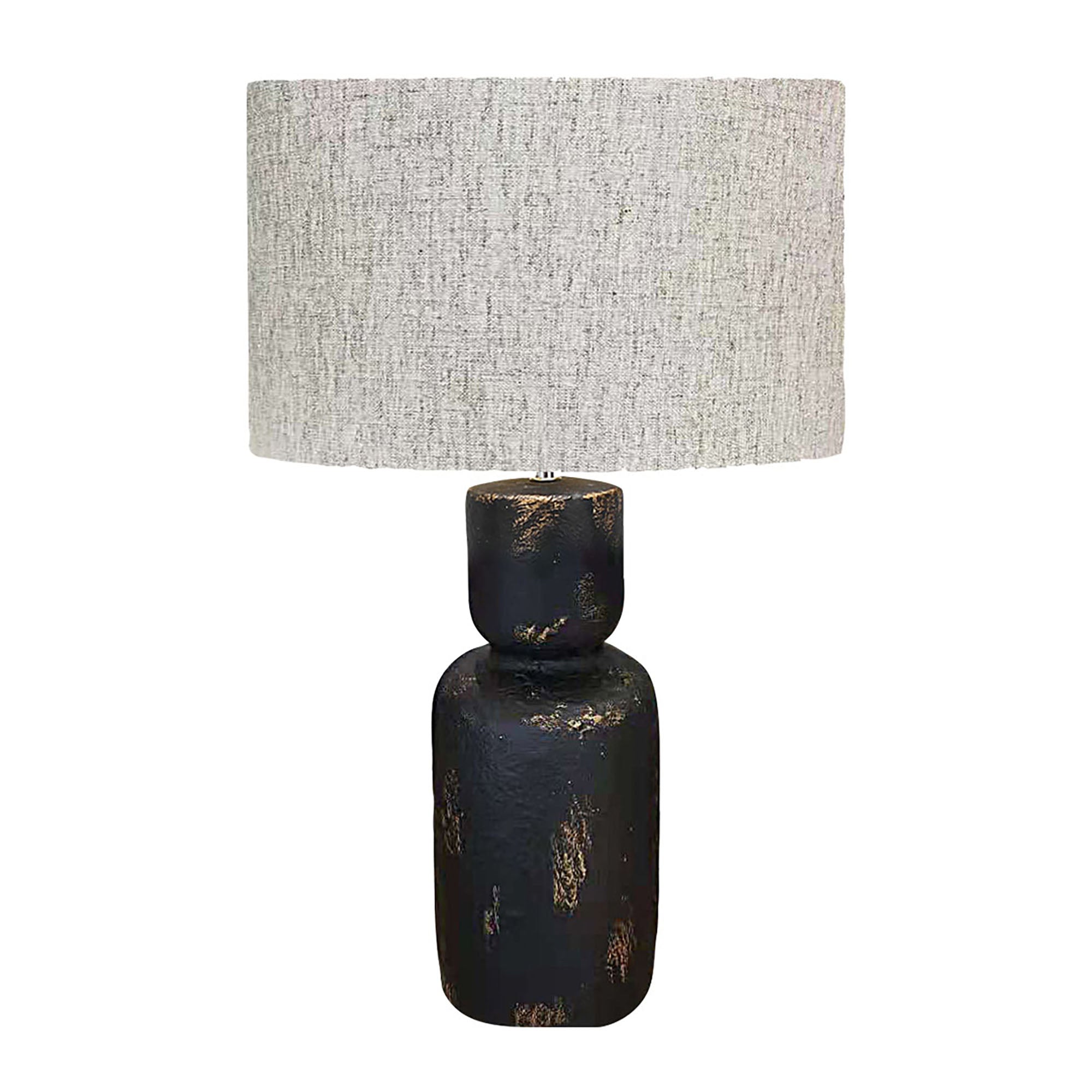 Sev Black/Gold Wash with White Shade Table Lamp
