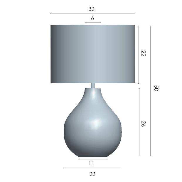 Klay White with Black Shade Table Lamp