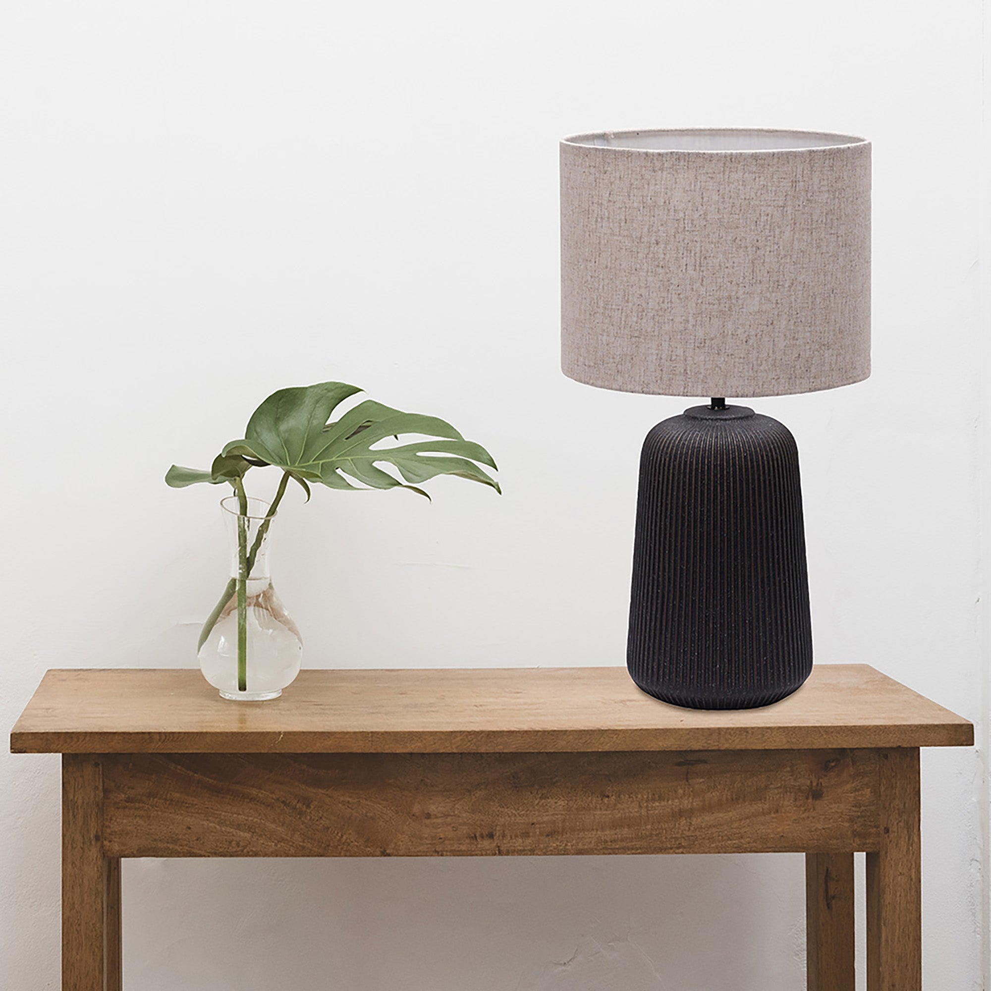 Serena Black with Brown Shade Table Lamp