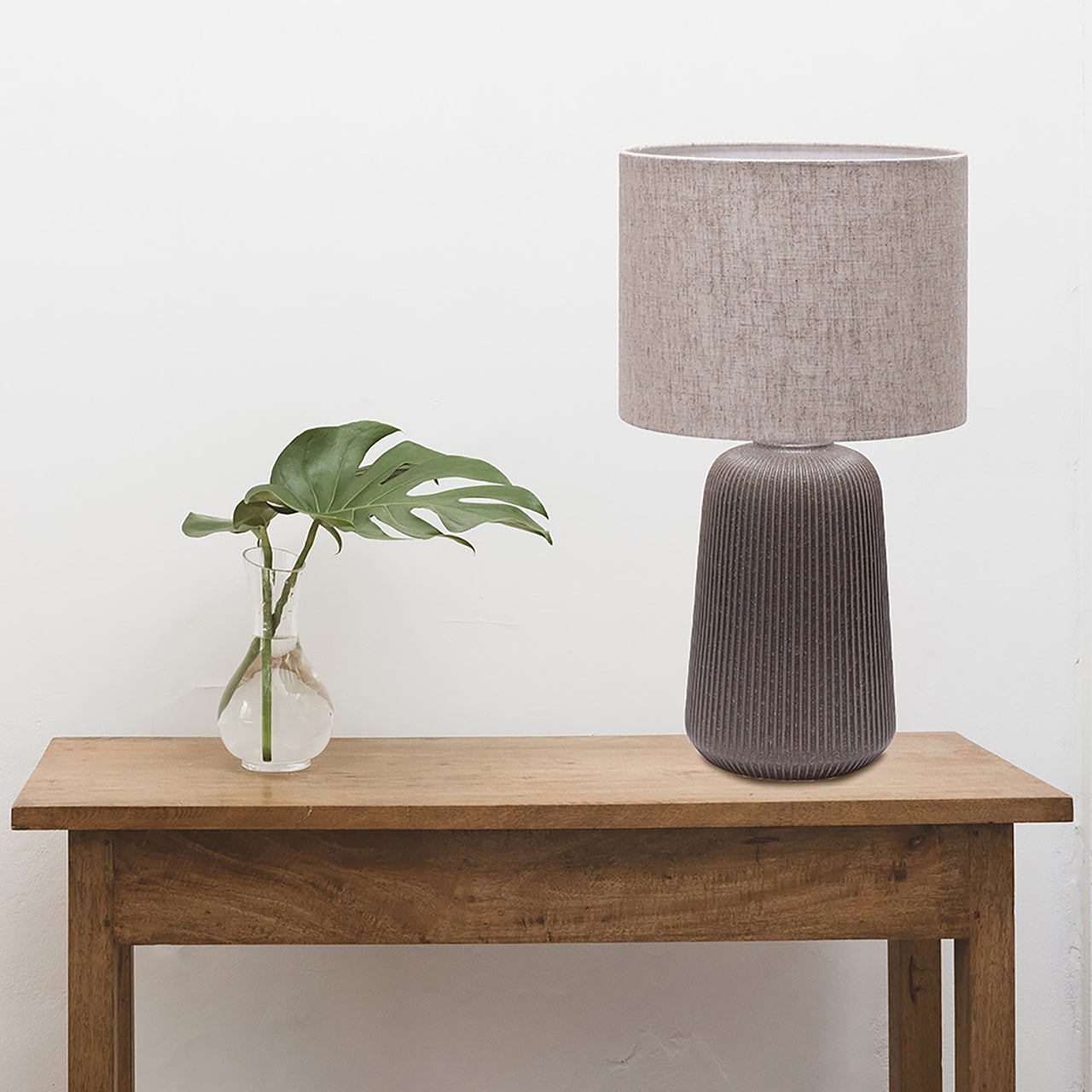 Serena Grey with Brown Shade Table Lamp