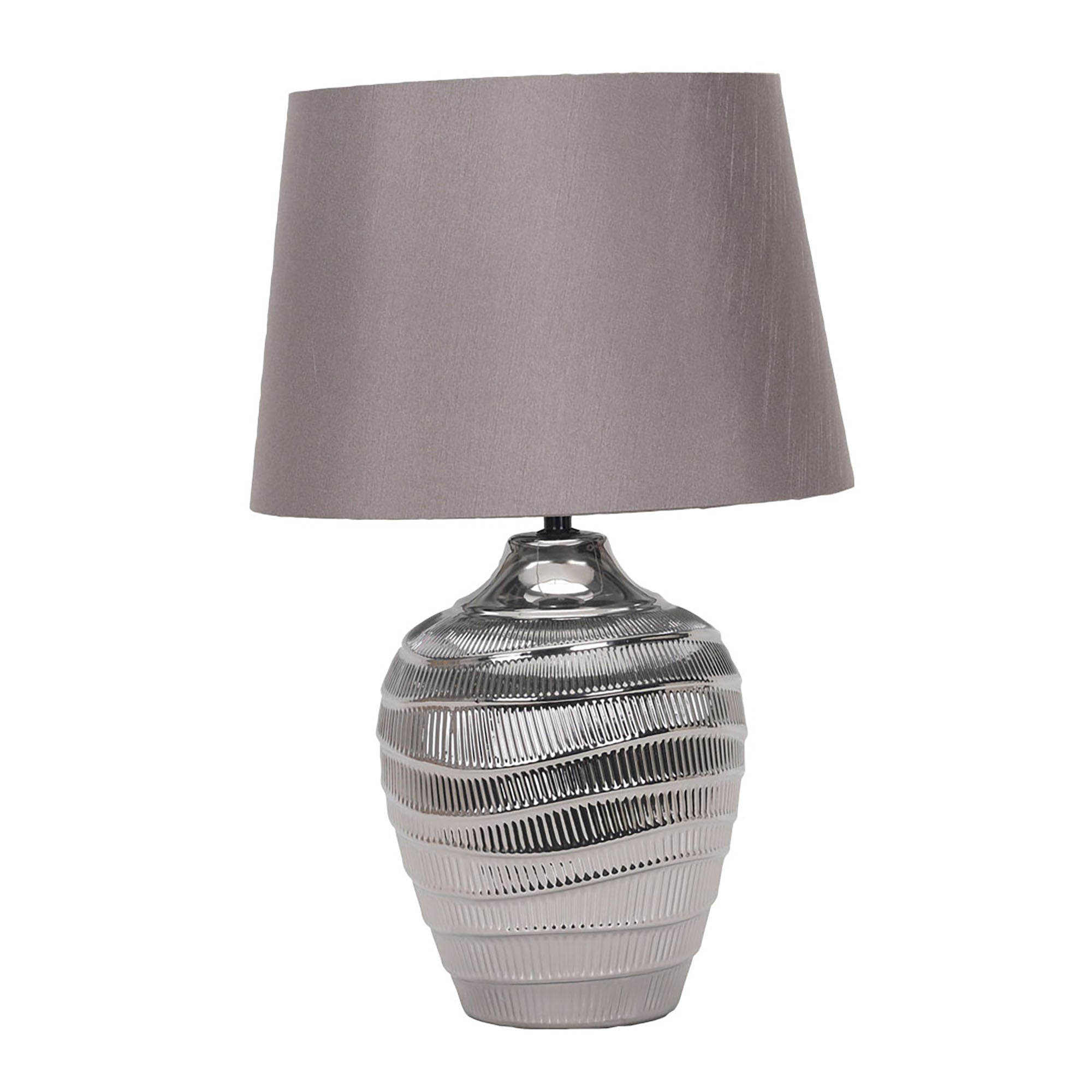 Lena Silver with Grey Shade Table Lamp