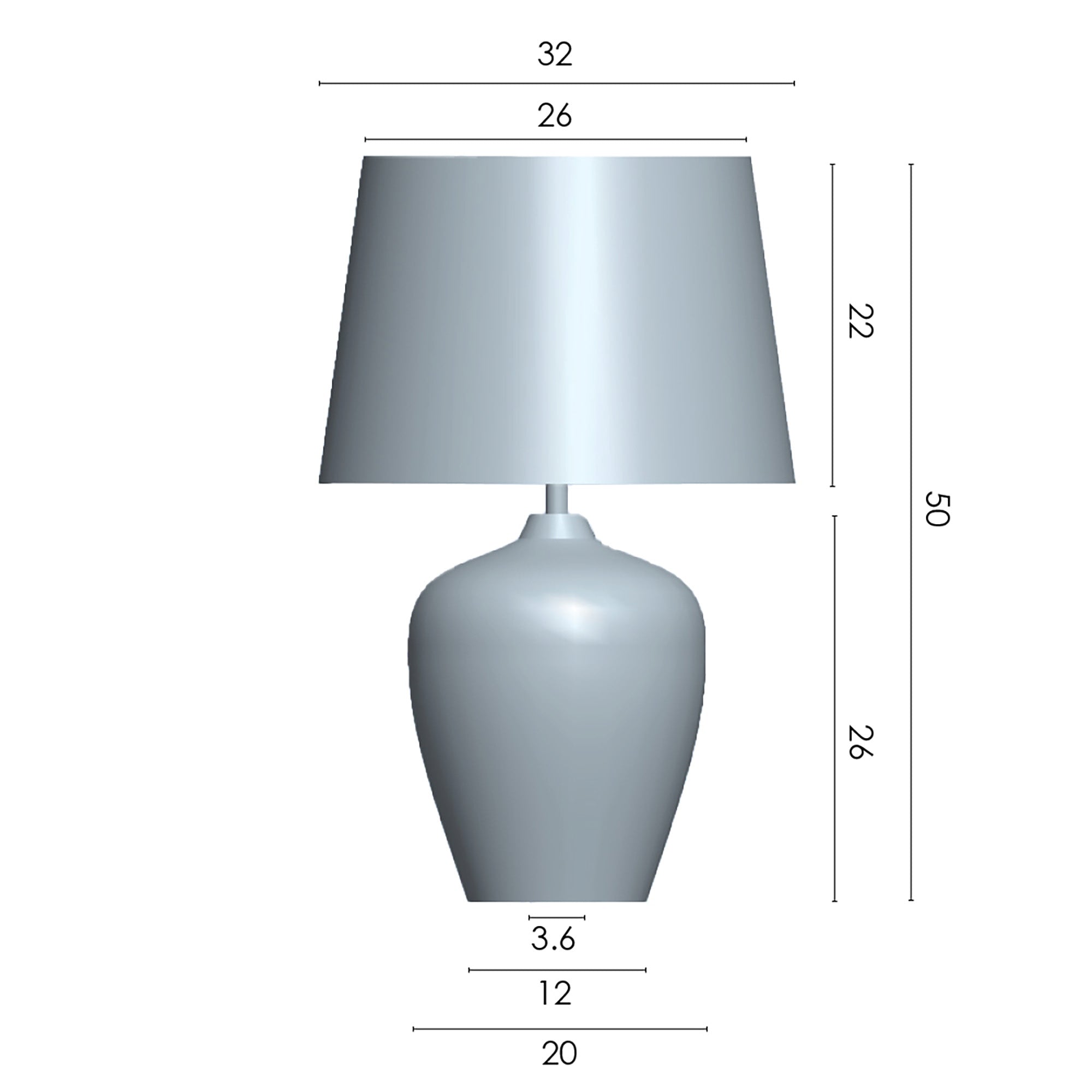 Lena Antique with Grey Shade Table Lamp