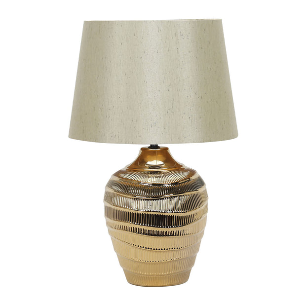 Lena Gold with Beige Shade Table Lamp