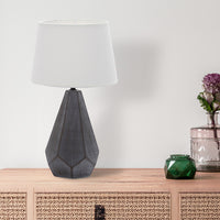 Thumbnail for Hera Dark Grey with White Shade Table Lamp