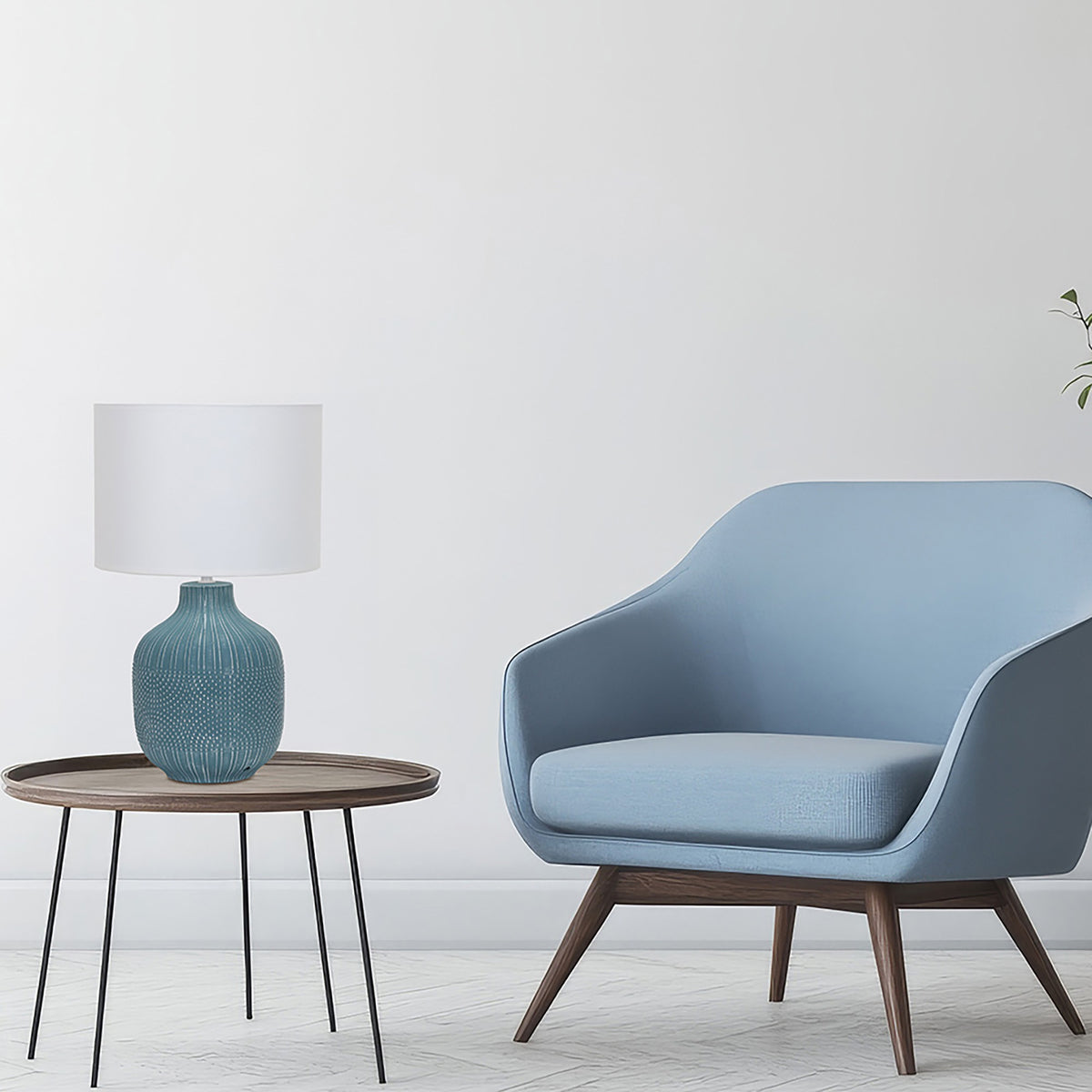 Bondi Teal with White Shade Table Lamp
