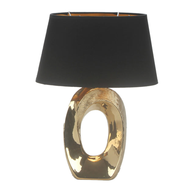 Shine Gold with Black Shade Table Lamp