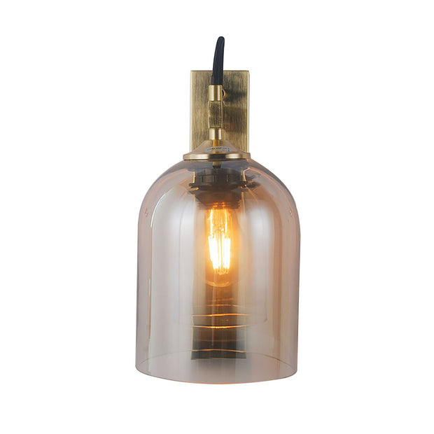 Marco Gold with Cognac Glass Wall Light