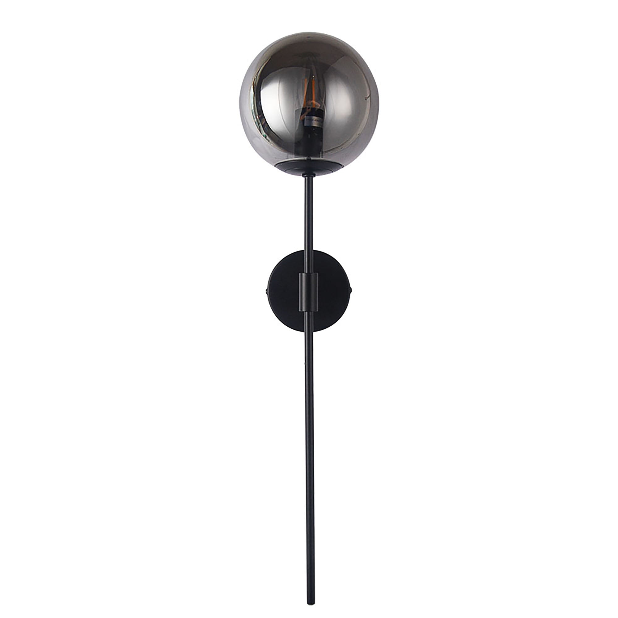 Merci Black with Smoke Glass Wall Light